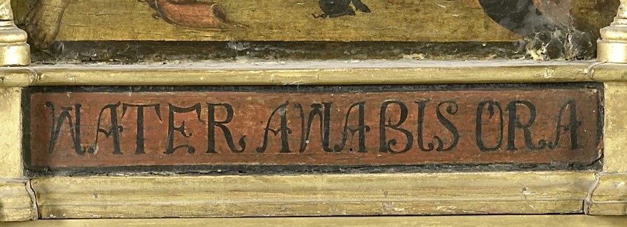 The inscription provides historical context and attribution, grounding the artwork.