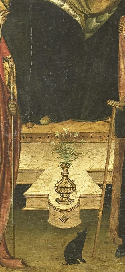 But look closely, hidden behind the throne.