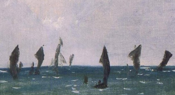 He renders distant boats with just a few strokes.