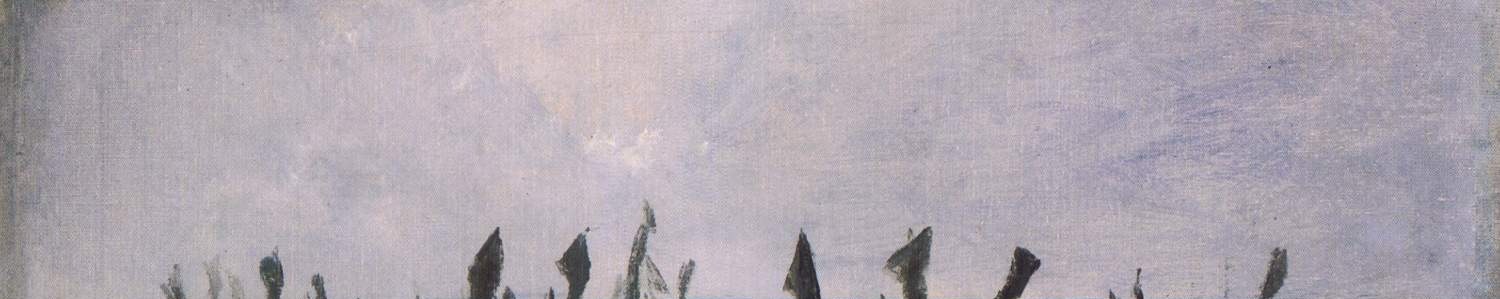 Deliberately flat and un-dramatized , Manet refuses the romantic stormy sky, making the restless sea carry all the weather emotion.