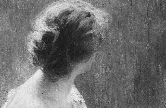This quiet scene offers a glimpse into early 20th century domestic life.