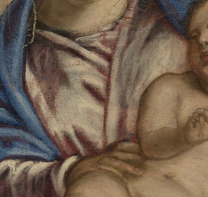 And he is simply her child, calm, trusting, entirely at ease.
