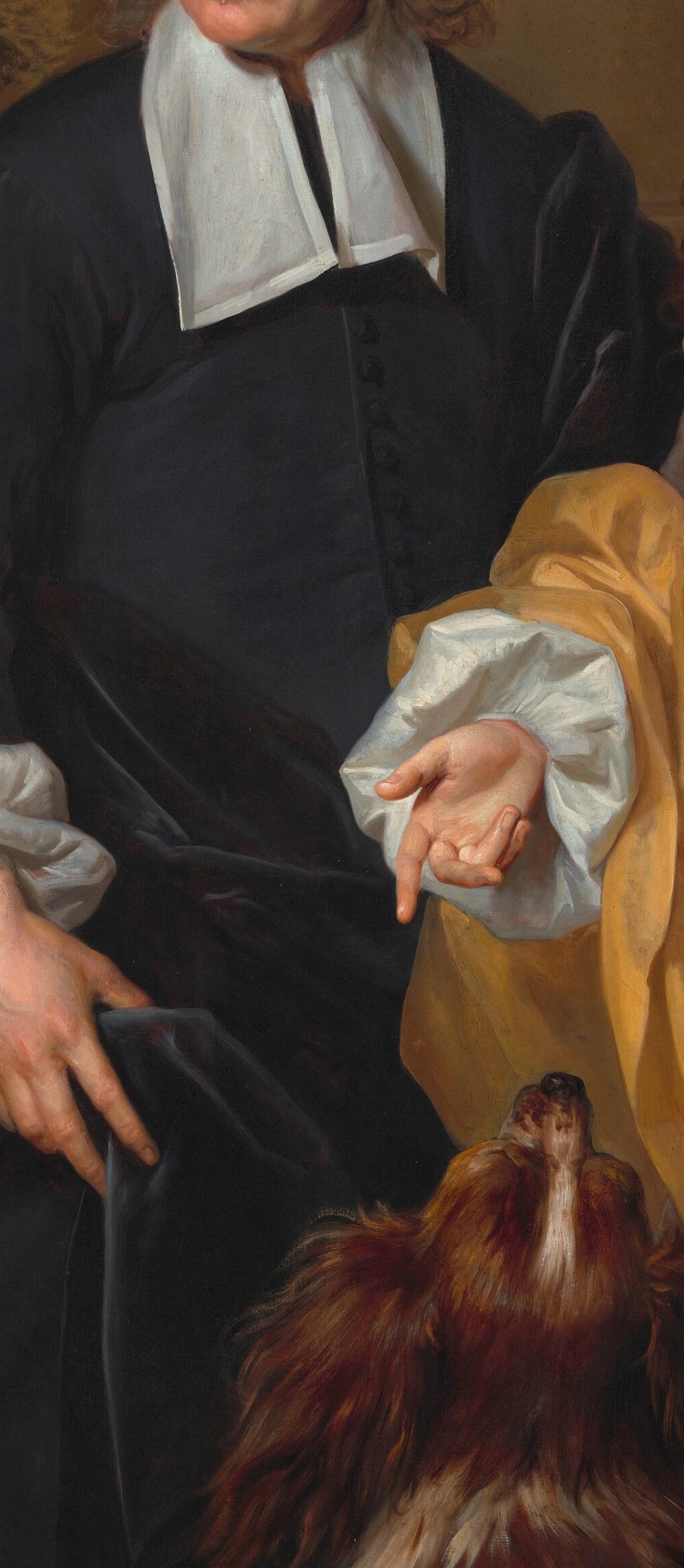 The tutor's dark robe speaks to his serious profession.