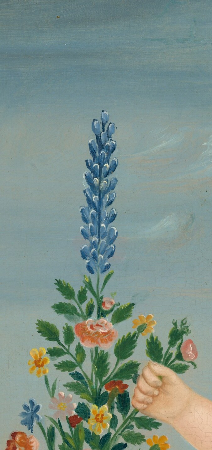 Blue flowers, like these delphiniums, meant undying remembrance.