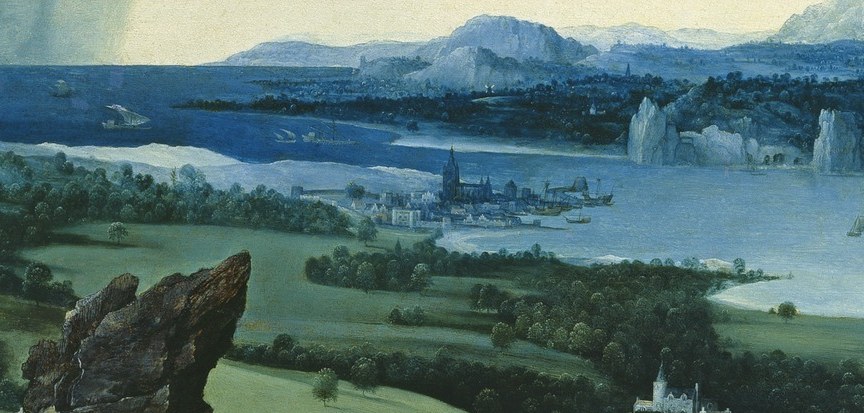 The painter used three bands of color for immense depth.