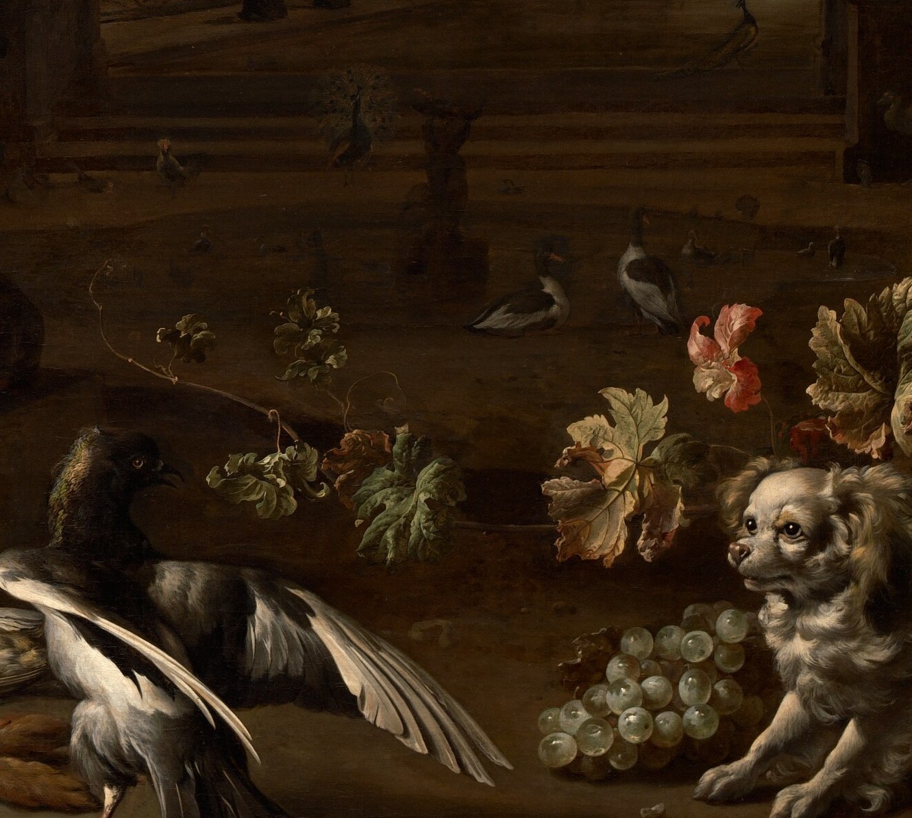A goose, a hare, pheasants, all laid out like a ledger of one day's hunt.