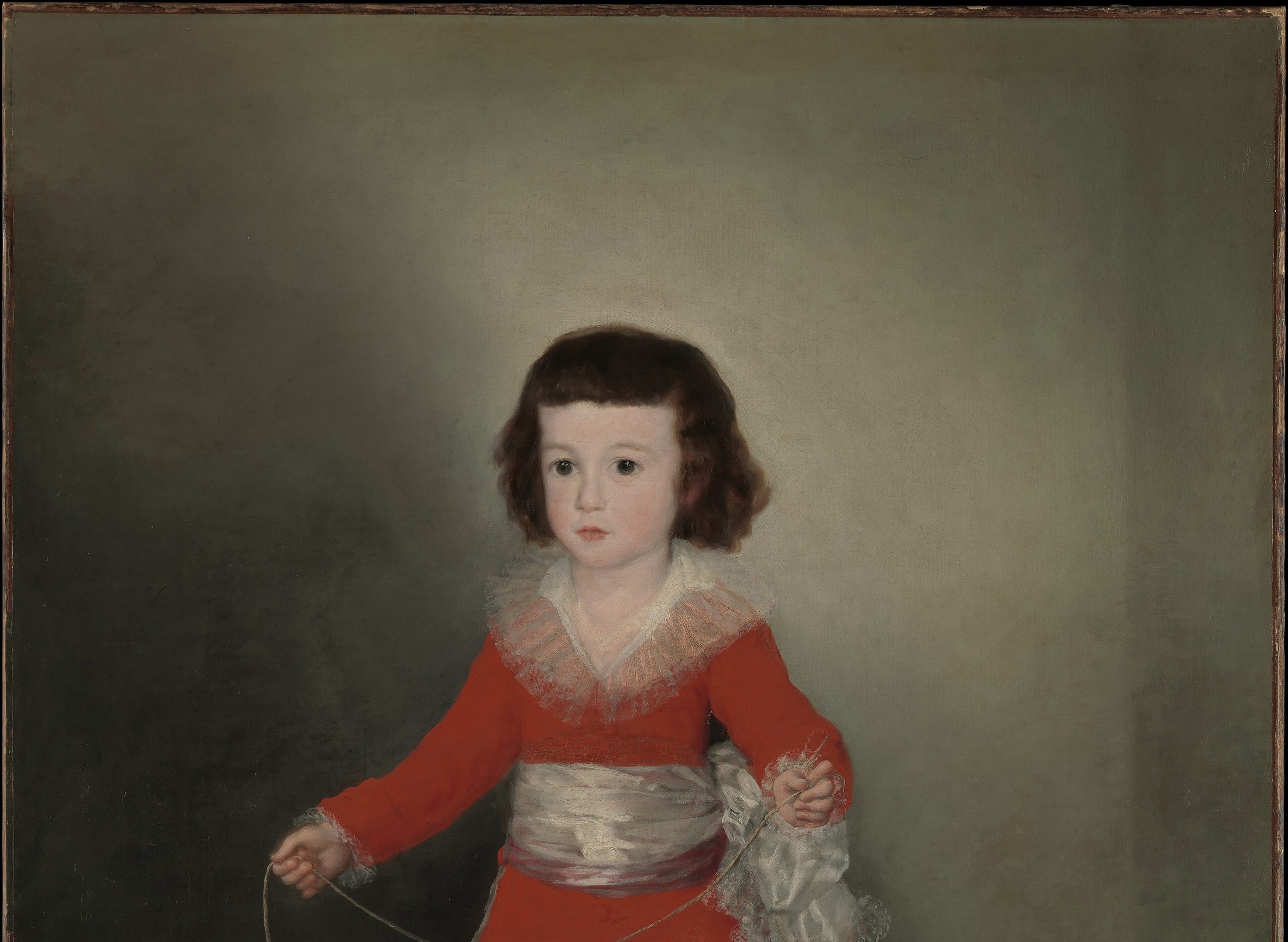 Goya strips away setting entirely, isolating the child in void , a device that pushes psychological focus onto the figure and makes the animals below feel like the only world that matters