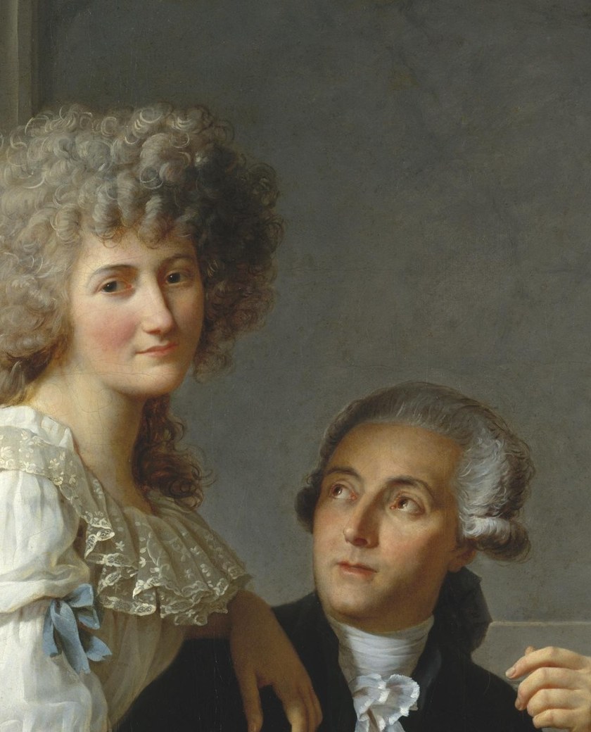 He has paused his work to look up at Marie-Anne, encoding tenderness and intellectual partnership in a single glance , unusually intimate for a formal commission.