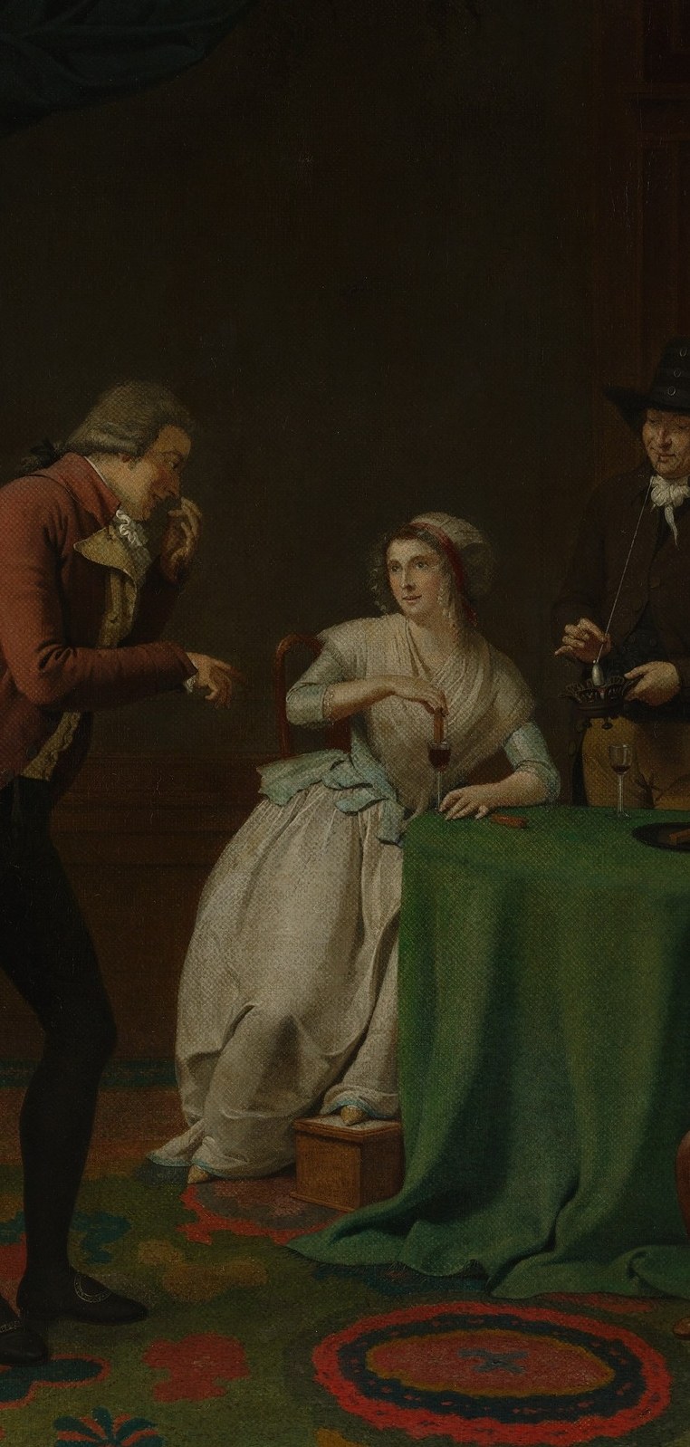 The interior's primary light , the silky rendering of white satin reveals Ekels' debt to Ter Borch and Chardin, treating fabric as its own subject.