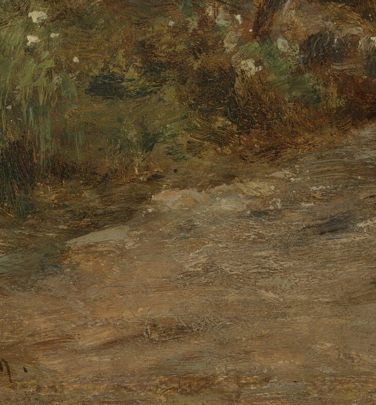 The lamb's presence introduces a pastoral element and a sense of innocence to the gathering.