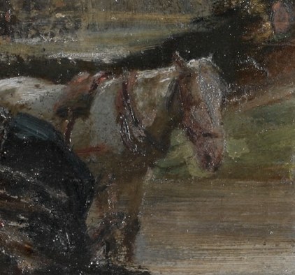 A solitary figure rides through the wild woods.