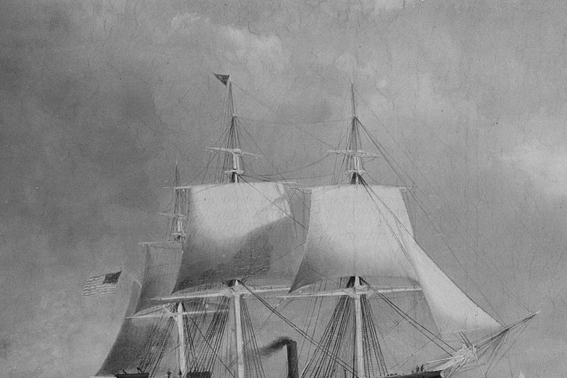 This rigging is the real test. Rope after rope, each one painted wet into wet.