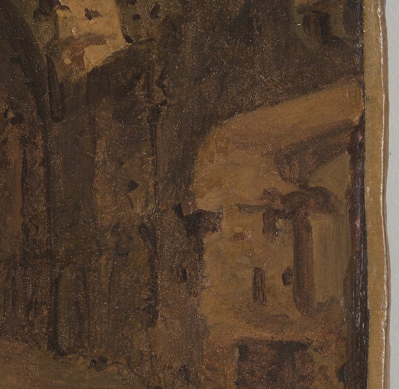 This painting exemplifies his romantic view of ruins.