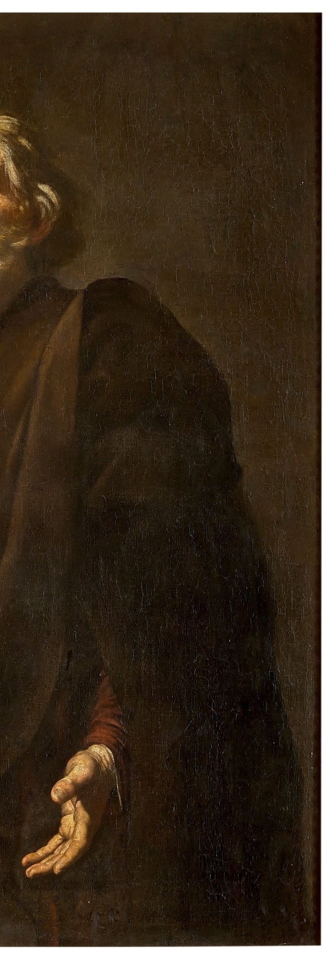 He uses stark light and shadow for intensity.