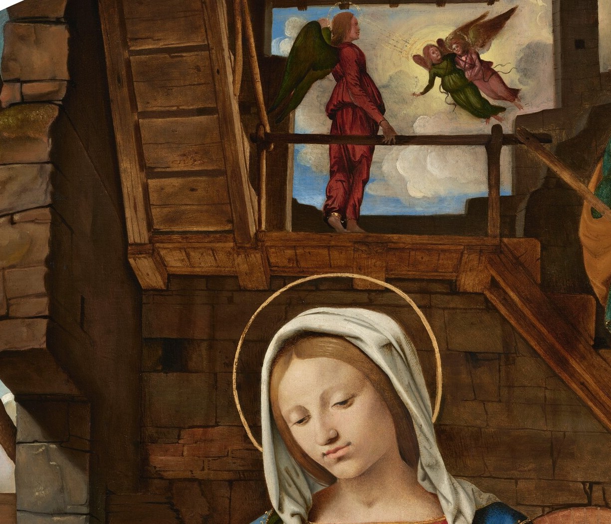 The painting survived the war. It hangs in public today.