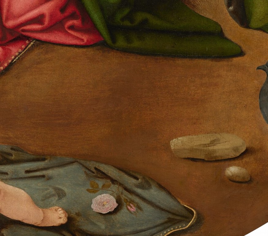 Piero di Cosimo painted a dove on that same bare ground.