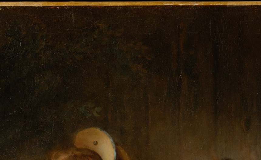 The title made visible in one compressed gesture: the narrative climax and the emotional core that the whole composition radiates outward from.