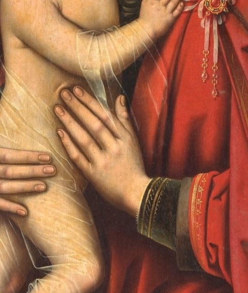 She holds him so gently.