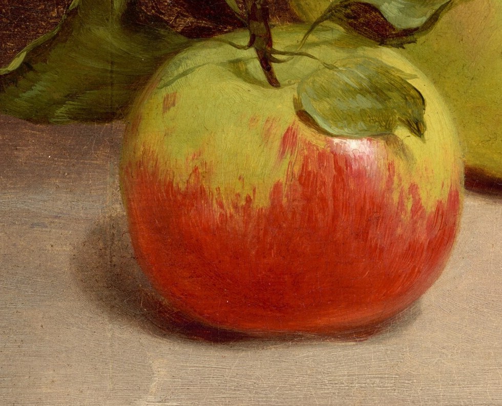 Its smaller size and distinct coloring suggest it might be a different variety or less ripe than the others.