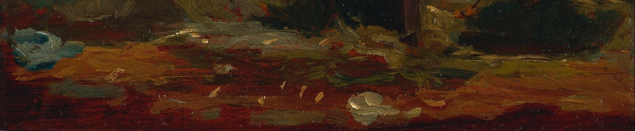 The earth is thick with paint. You feel the dirt under your fingernails.
