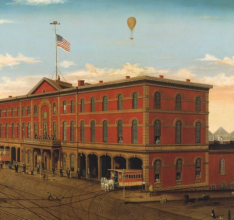 It shows the old Third Avenue Railroad Depot, around 1860.