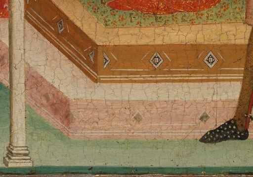 Bernardo Daddi painted this narrative in 1338, in tempera.