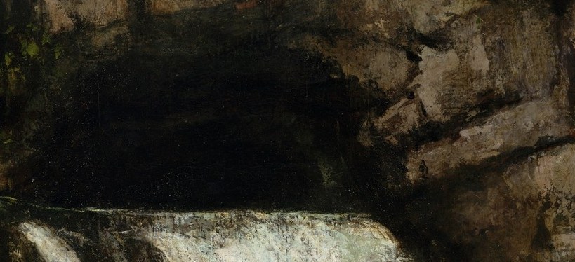 A dark grotto where water first appears.