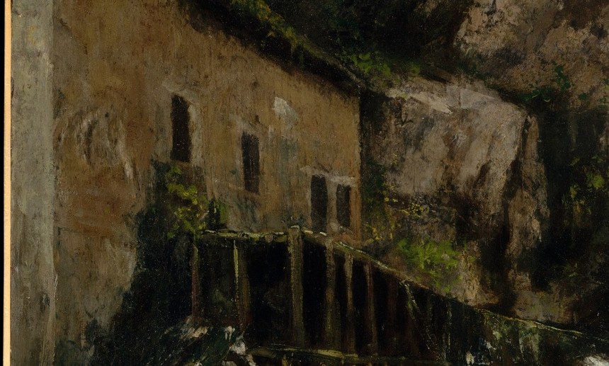 An old stone building hints at human presence.