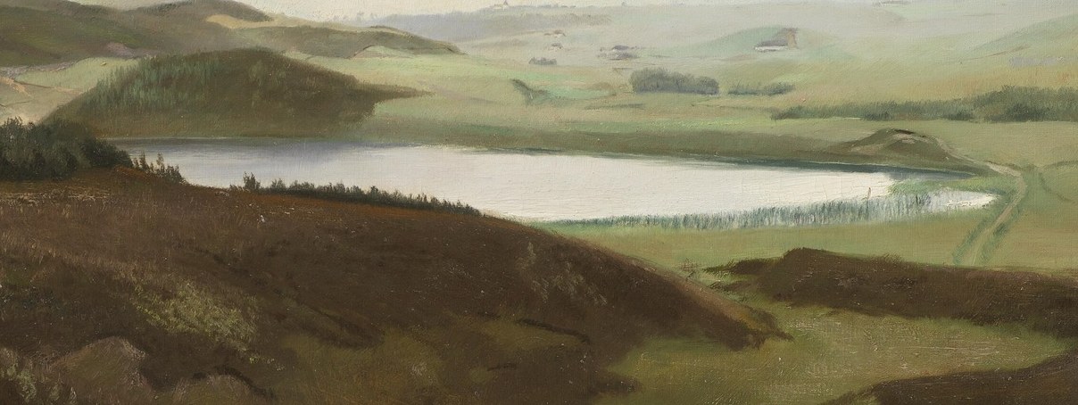 He used thick impasto brushwork, especially on the hills.