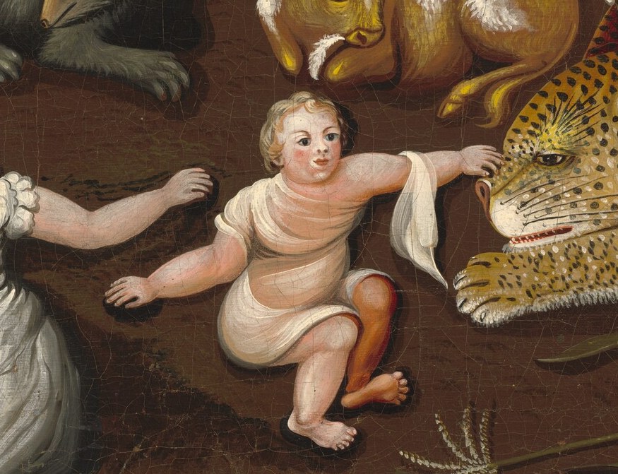 A child here symbolizes innocence and divine guidance.