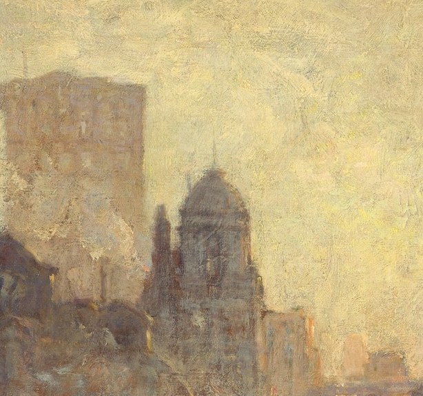 Look how the Beaux-Arts facade dissolves into warm amber.