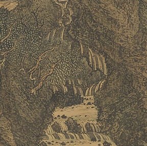 Unpainted silk becomes falling water.