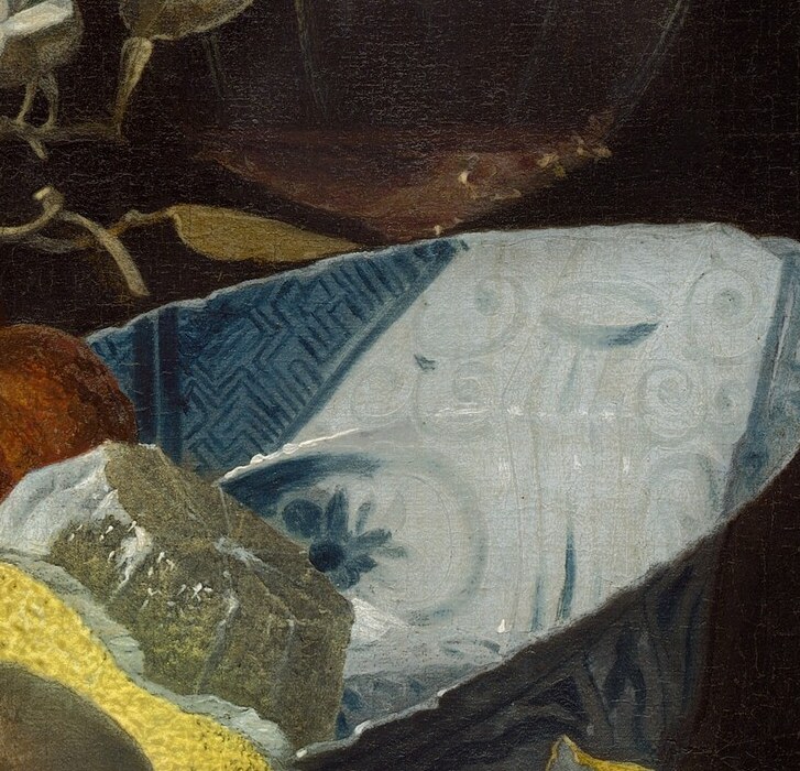 The intricate pattern and slight tilt of the bowl draw the eye, hinting at its exotic origin.