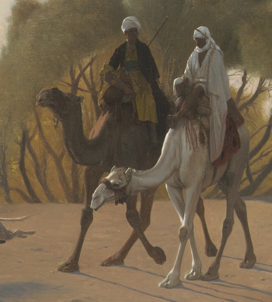 These camels represent the journey, carrying travelers through vast distances.