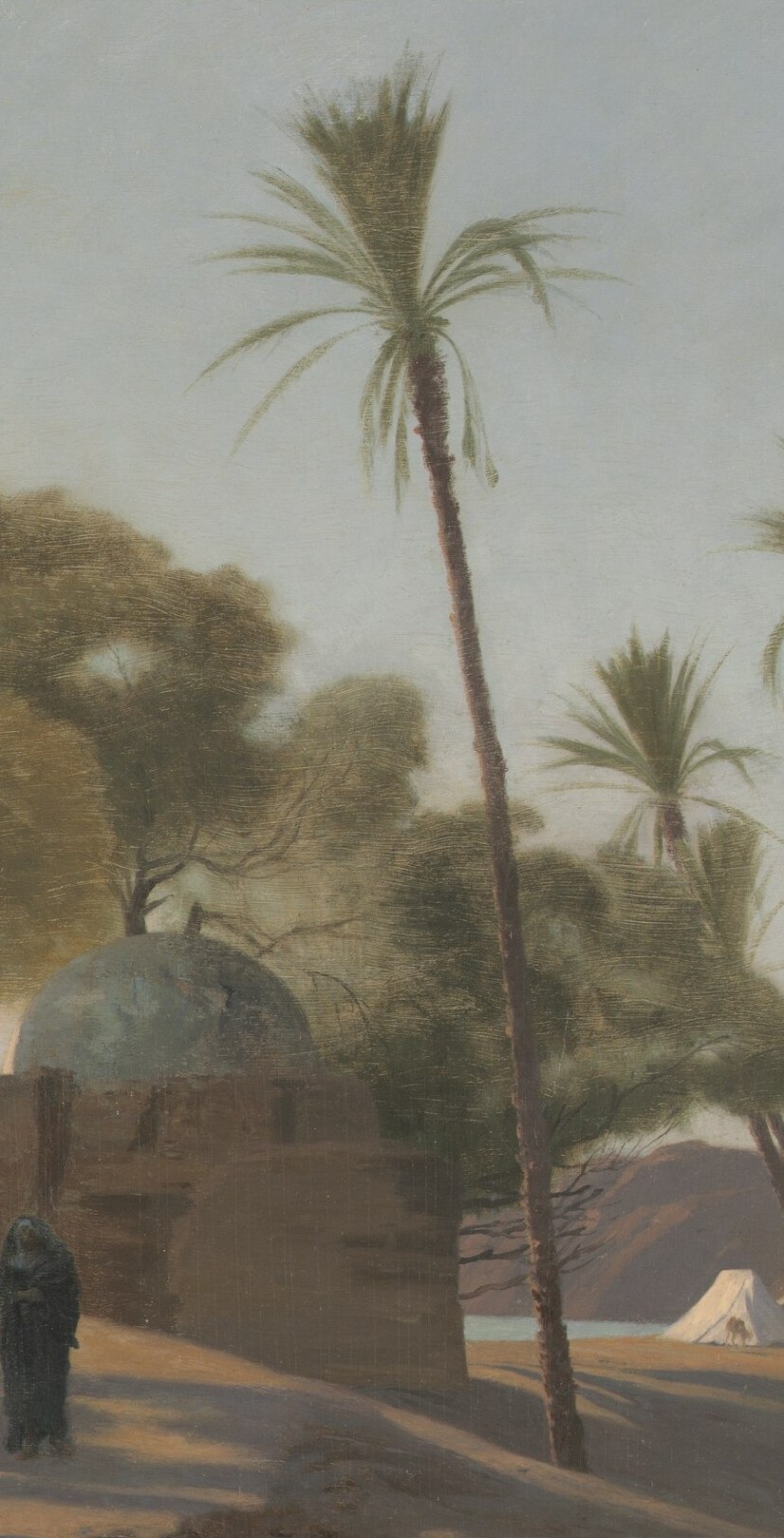The tall palm trees mean water, and life, in the desert.
