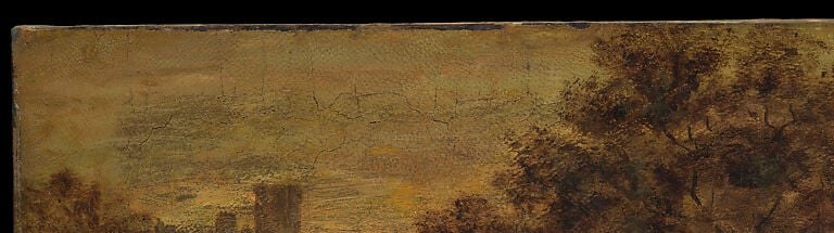 The painter worked on a strange surface: gilt leather.