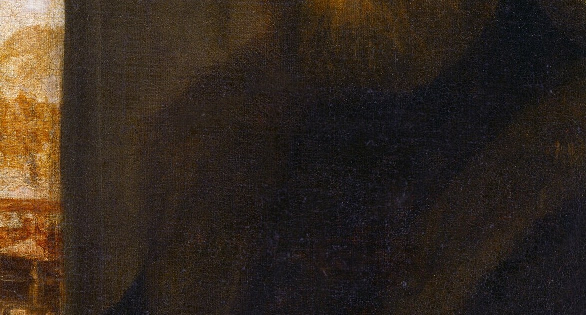 His dark, expensive cloak likely has a fur lining.