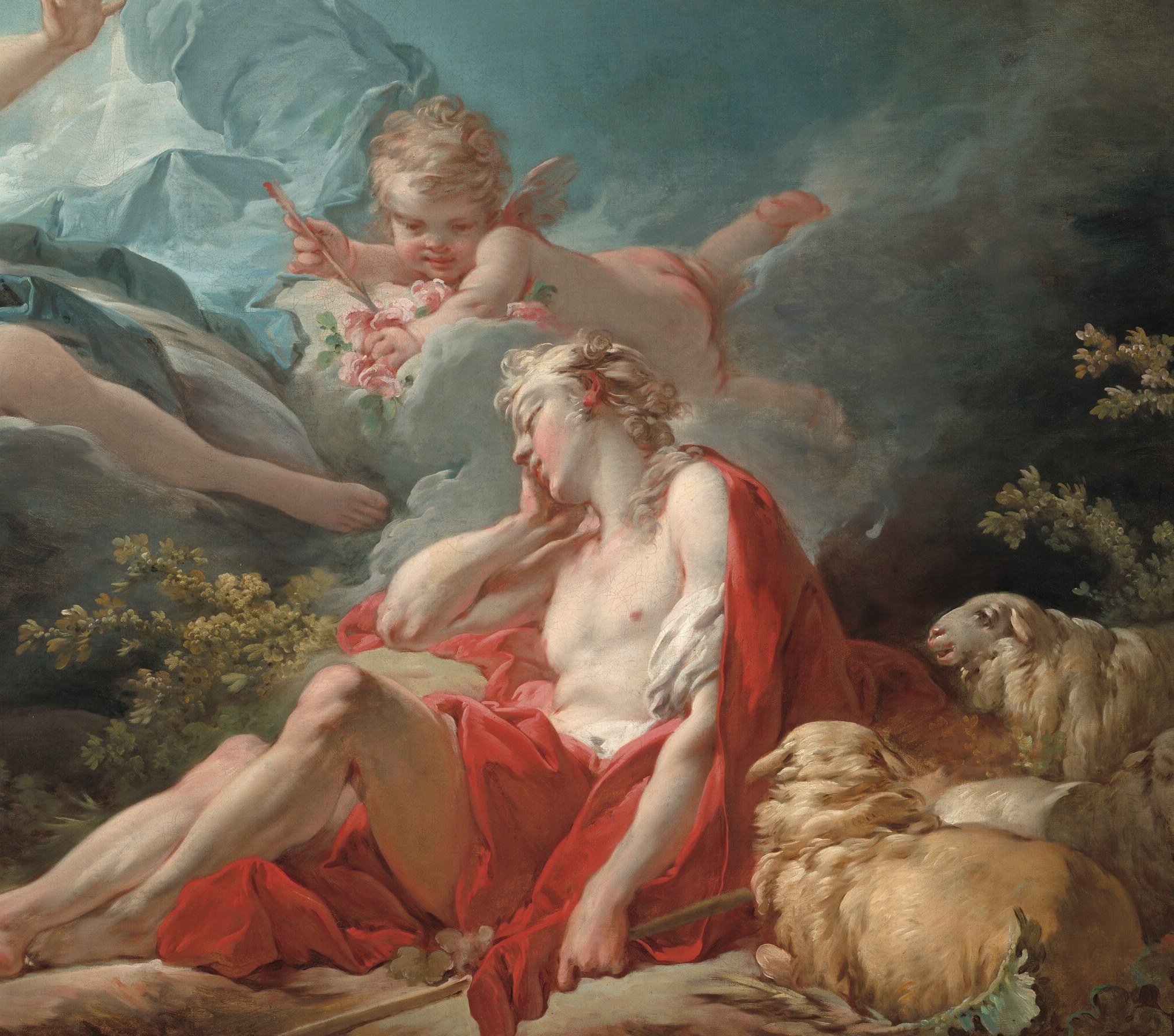 Here she descends to gaze at the sleeping shepherd Endymion.