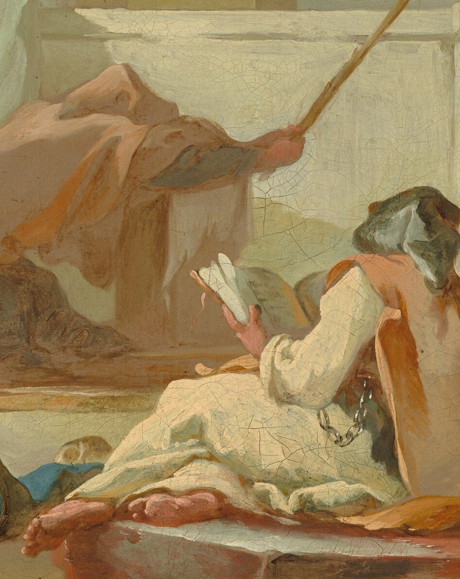 Their intense focus on the text suggests a search for meaning or solace in the face of death.