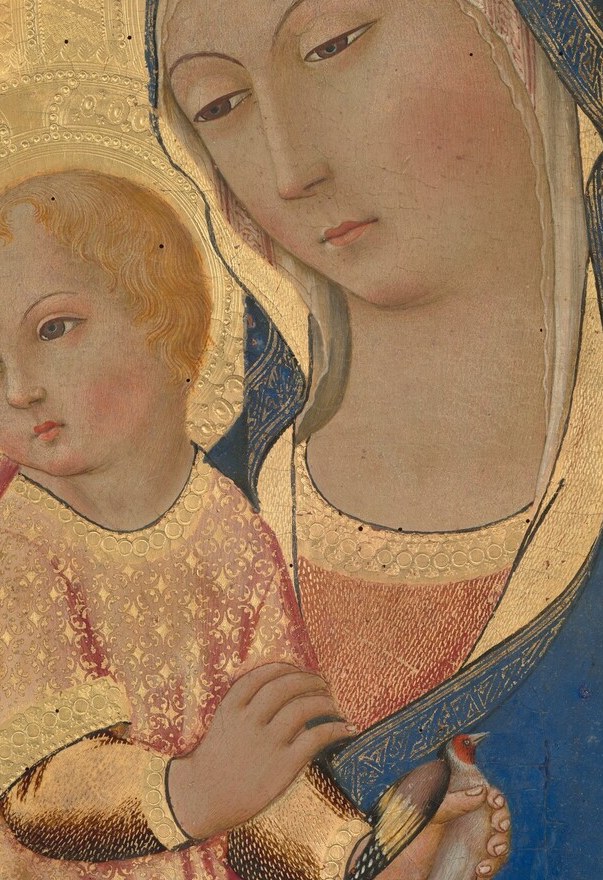 The child's slight turn toward the viewer collapses the distance between sacred icon and worshipper , a deliberate theological invitation, not mere composition