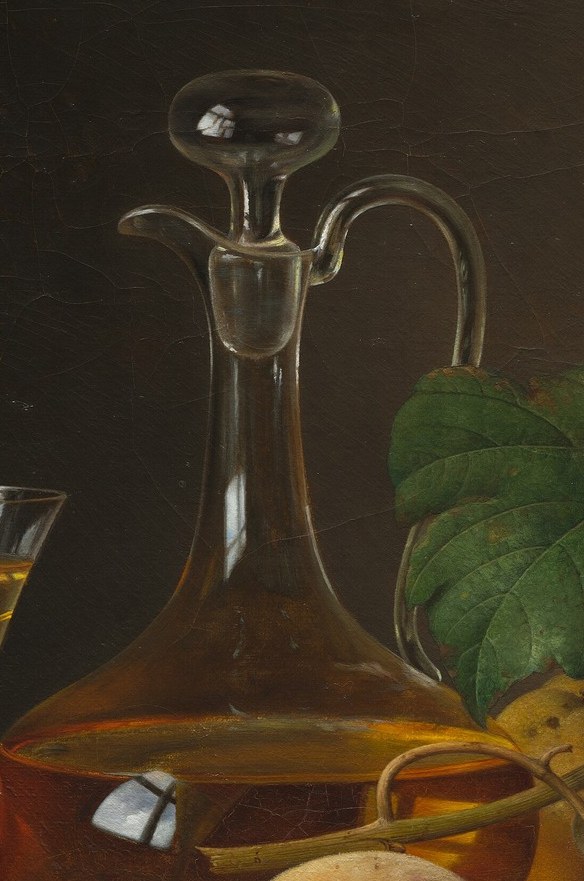 Preyer was renowned for her realistic renderings of fruit and glass.