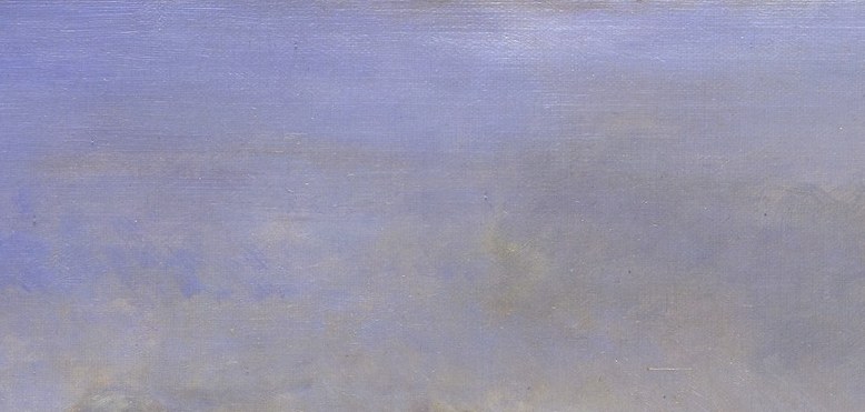 A warm gap in the overcast lets golden light spill across the scene, the only warm note in an otherwise cool palette , Jongkind's signature handling of transient atmospheric light that directly influenced Monet.
