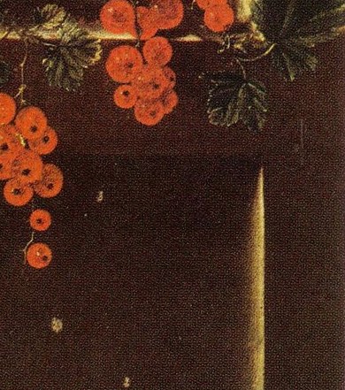 The painter captures the freshness of the berries with luminous detail.