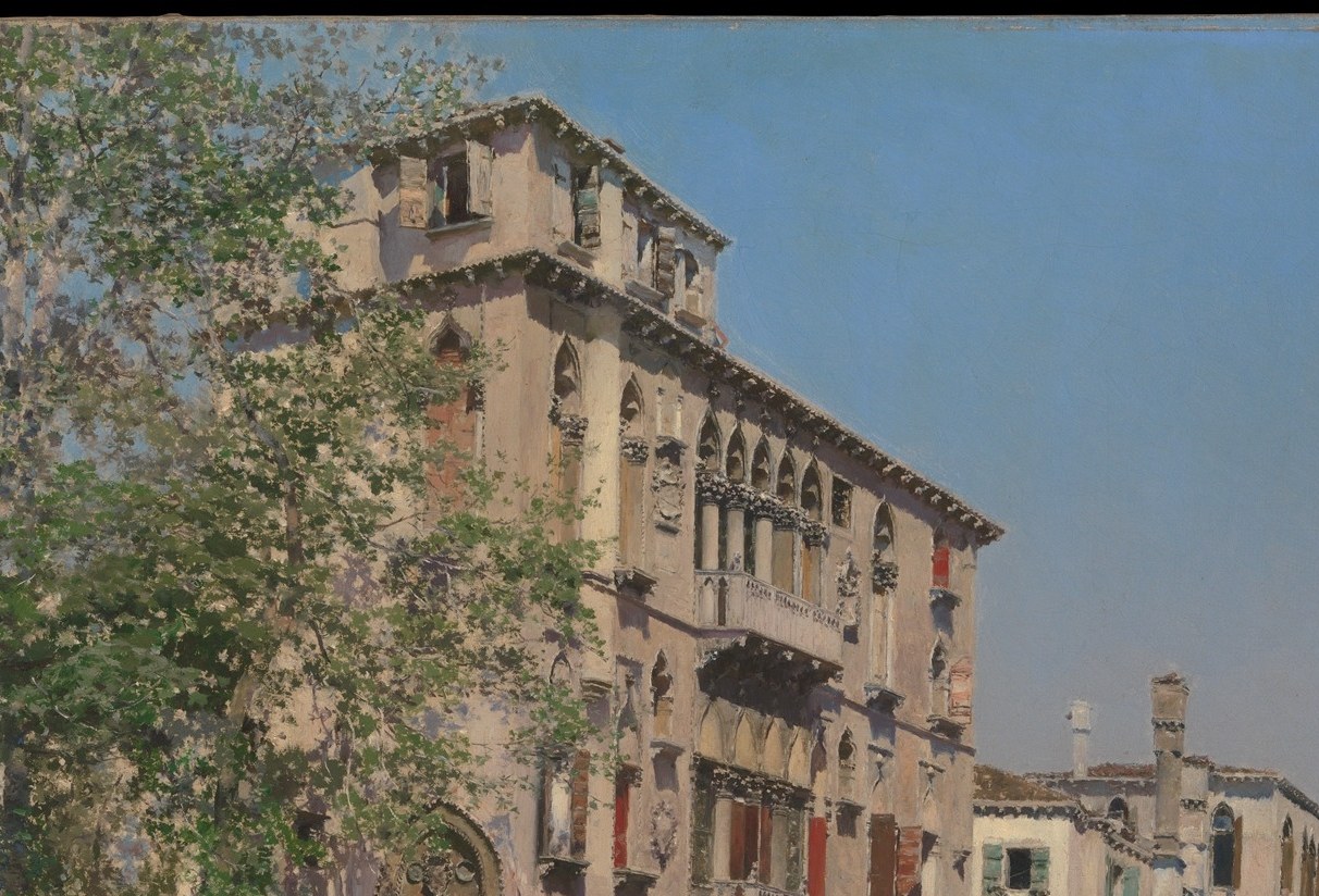 The palazzo's warm stucco is painted with loose, light-filled strokes.