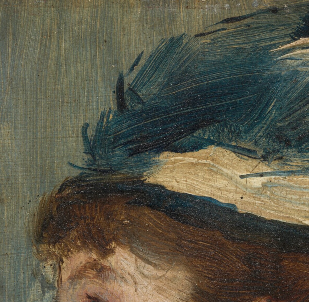 Primary focal point , her serene, inward expression embodies the 18th-century portraiture ideal of dignified composure over overt emotion.