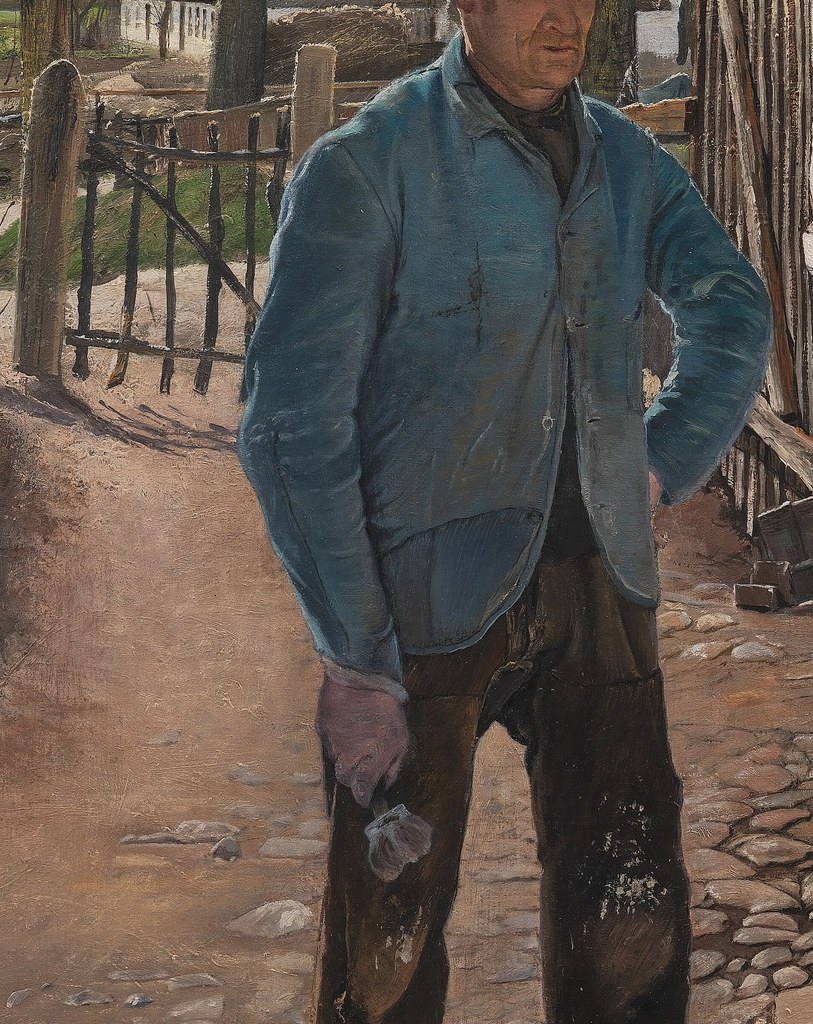 He used the man's jacket to unify the whole palette.