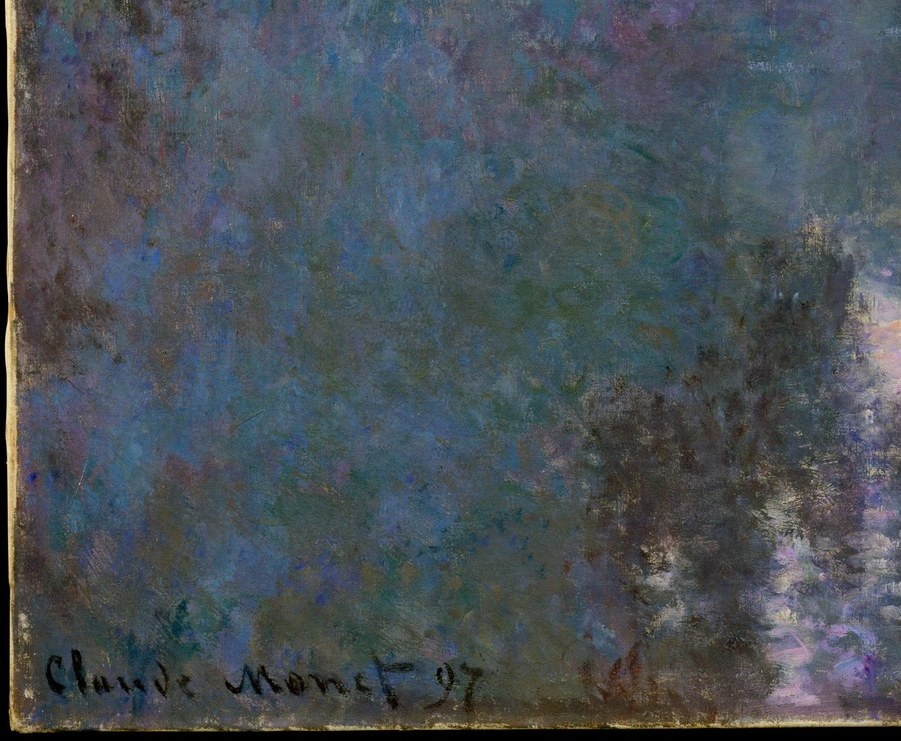 He uses soft, wavy strokes to blur the world.