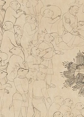 Monkeys on the left, bears on the right, both firing arrows.
