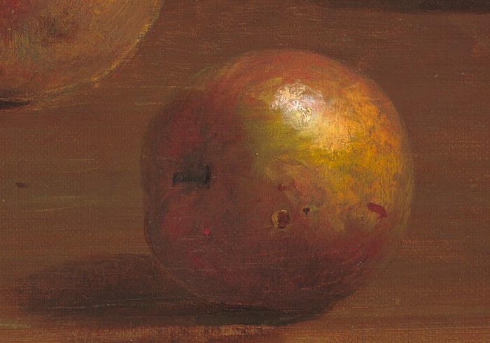 This technique gives the apples a luminous, realistic glow.