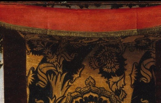 Memling's goldsmith-precision rendering of the crown , tiny gems and filigree , is a micro-detail that rewards maximum zoom in a crisp reproduction.